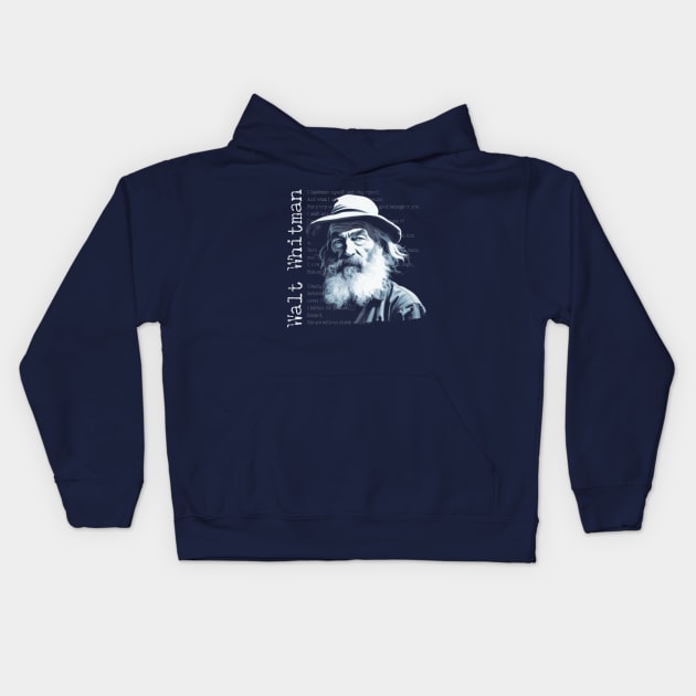 Walt Whitman Kids Hoodie by WickedAngel